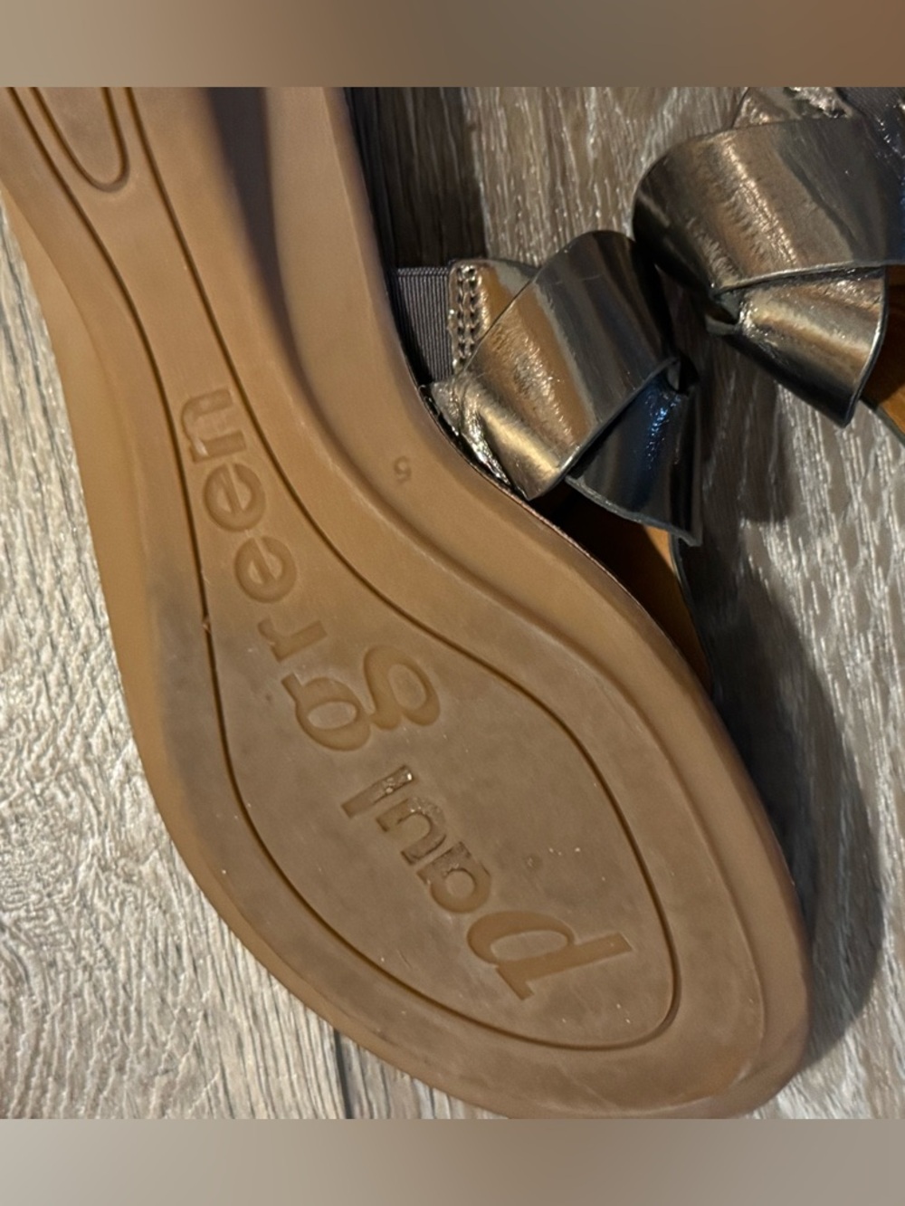 Paul Green Metallic Leather Slide Sandal Sz UK 5 US 7 1/2 - Picture 7 of 8